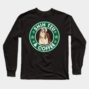 Shih Tzu And Coffee Long Sleeve T-Shirt